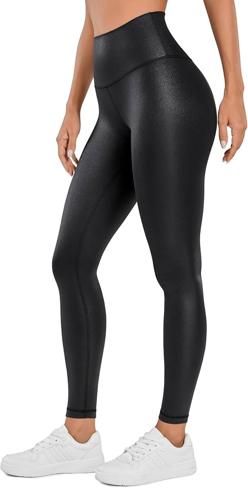 CRZ YOGA Butterluxe Matte Faux Leather Leggings for Women 28" - High Waisted Stretch Ankle Leathe... | Amazon (US)