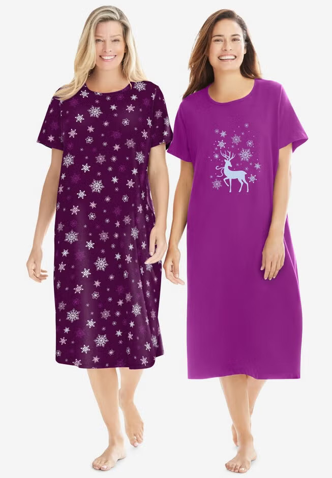 2-Pack Long Sleepshirts | Catherines