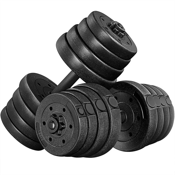 Yaheetech Adjustable Dumbbells Weight Set Dumbbell Weights Exercise & Fitness Equipment w/ 4 Spin... | Amazon (US)