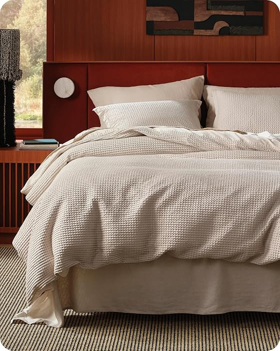 Bedsure Cotton Duvet Cover King - 100% Cotton Waffle Weave Linen Color Duvet Cover, PureWoven Bre... | Amazon (US)