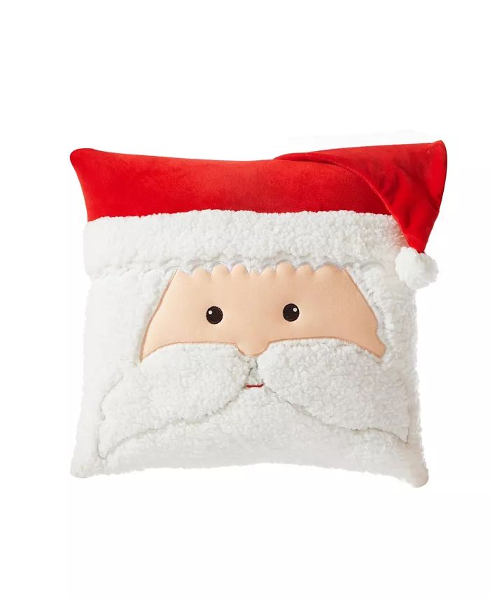 HOMESPUN HOLIDAY Santa Applique Sherpa Decorative Pillow, 18 | Macys (US)