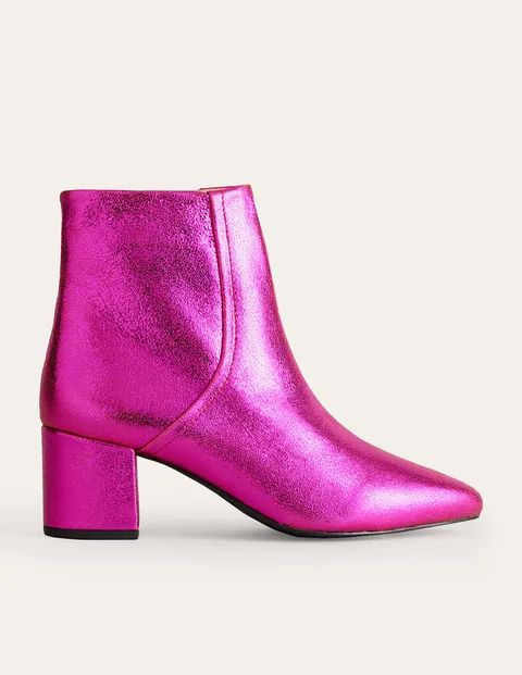 Metallic Leather Ankle Boots | Boden (UK & IE)