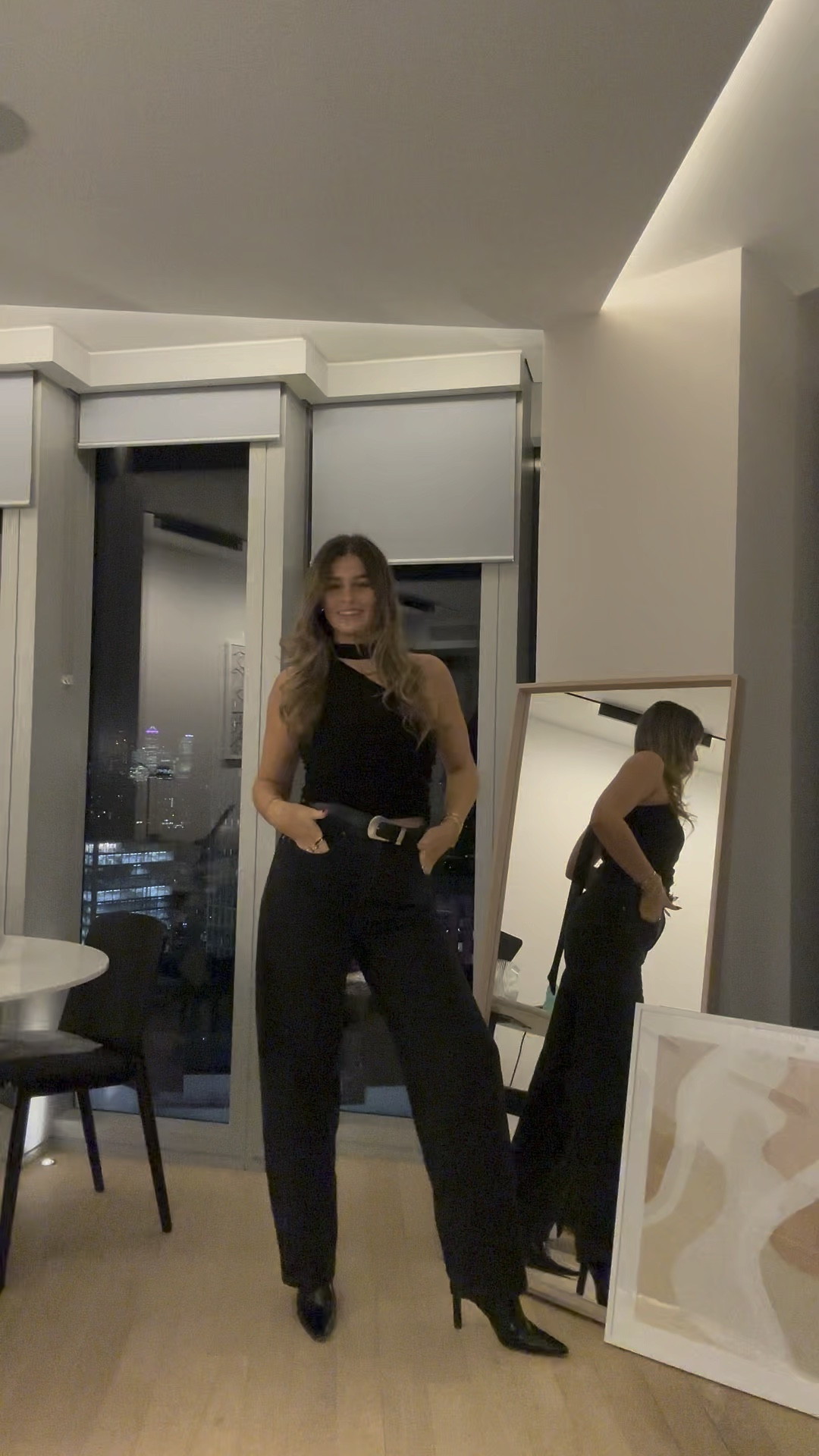 jeans and a nice top🫶✨ 

black wide leg jeans, black scarf top, silver belt, black bag gold hardware, black blazer, black heeled boots

#LTKparties #LTKstyletip #LTKSeasonal