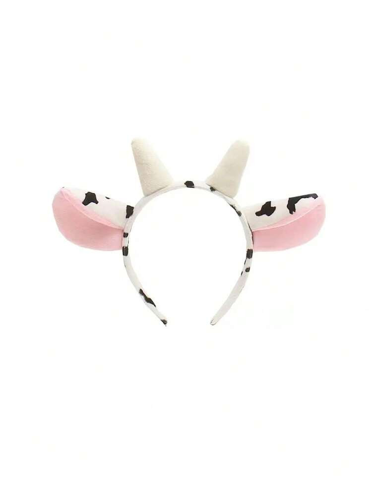1pc Cute Cow Ear Headband, Halloween Costume Accessory, Performance & Photo Prop, Adorable Cartoon Headpiece, Funny Headband, Hair Accessories, Festival Accessories, Hair Band, Hair Hoop, Hairband For Women, Home Beauty Women Accessory Gifts | SHEIN
