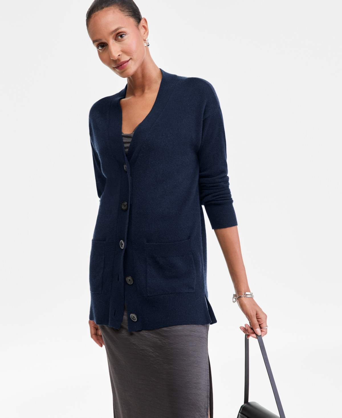 Charter Club Women's Button-Front 100% Cashmere Cardigan, Macy's Exclusive - Admiral Navy | Macy's