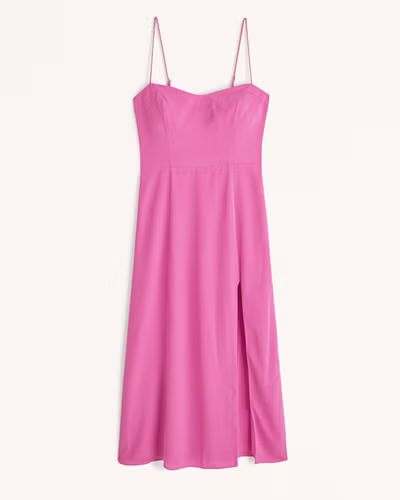 Women's High-Slit Midi Dress | Women's New Arrivals | Abercrombie.com | Abercrombie & Fitch (US)