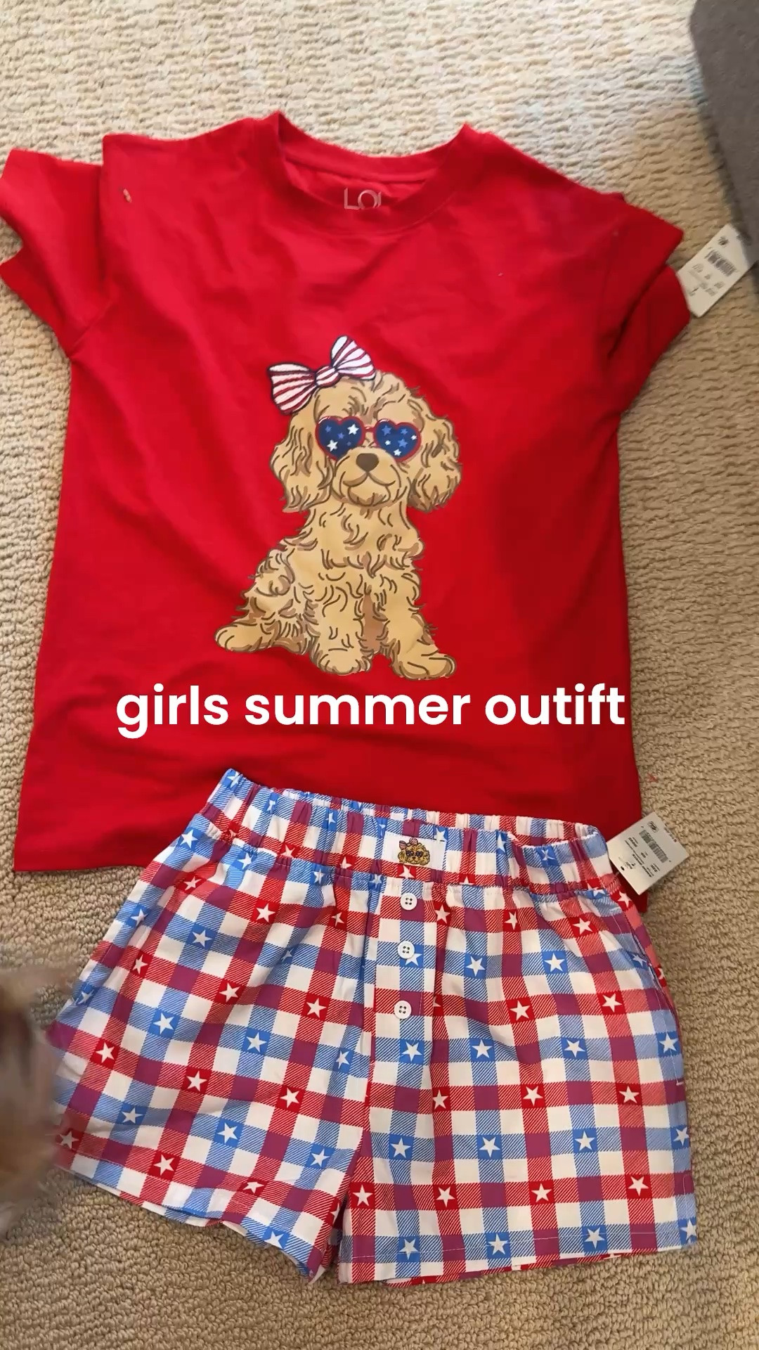 Dying over this cute girl outfit for the 4th of July / summer!!! How cute is the patriotic puppy and the cute shorts! My girls loved this outfit from Target
And all these cute accessories and hair accessories! My girls thought these were so cute and face tattoos!! 


#target
@target 

Summer outfits
Summer clothes
Little girl clothes 
Little girl outfits 
Girl outfits

#LTKmomlife #LTKootd #LTKSaleAlert