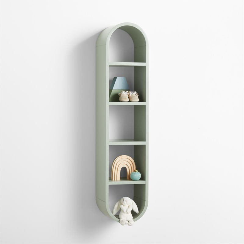 Mallory Kids Large Sage Green Wall Shelf + Reviews | Crate & Kids | Crate & Barrel