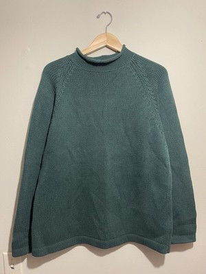 Vtg J Crew Roll neck Cotton Knit Sweater Men’s Large Green | eBay US