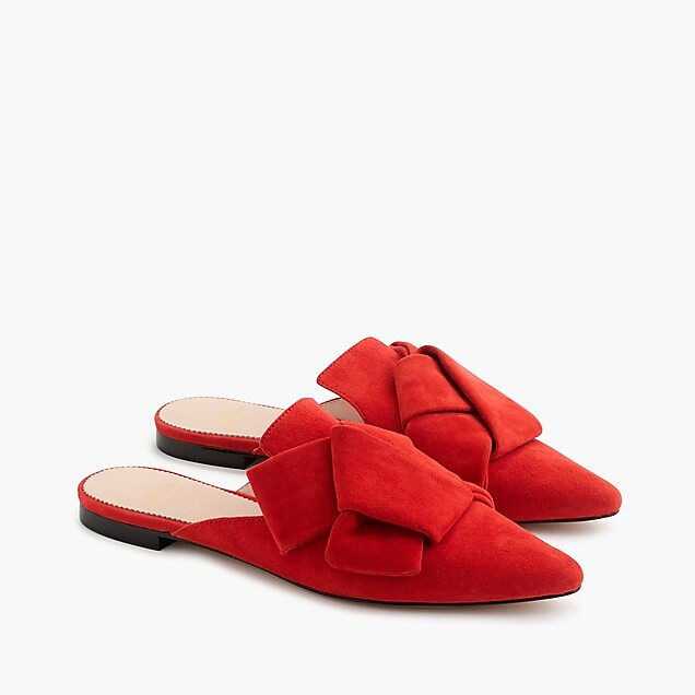 Pointed-toe slides in suede | J. Crew US