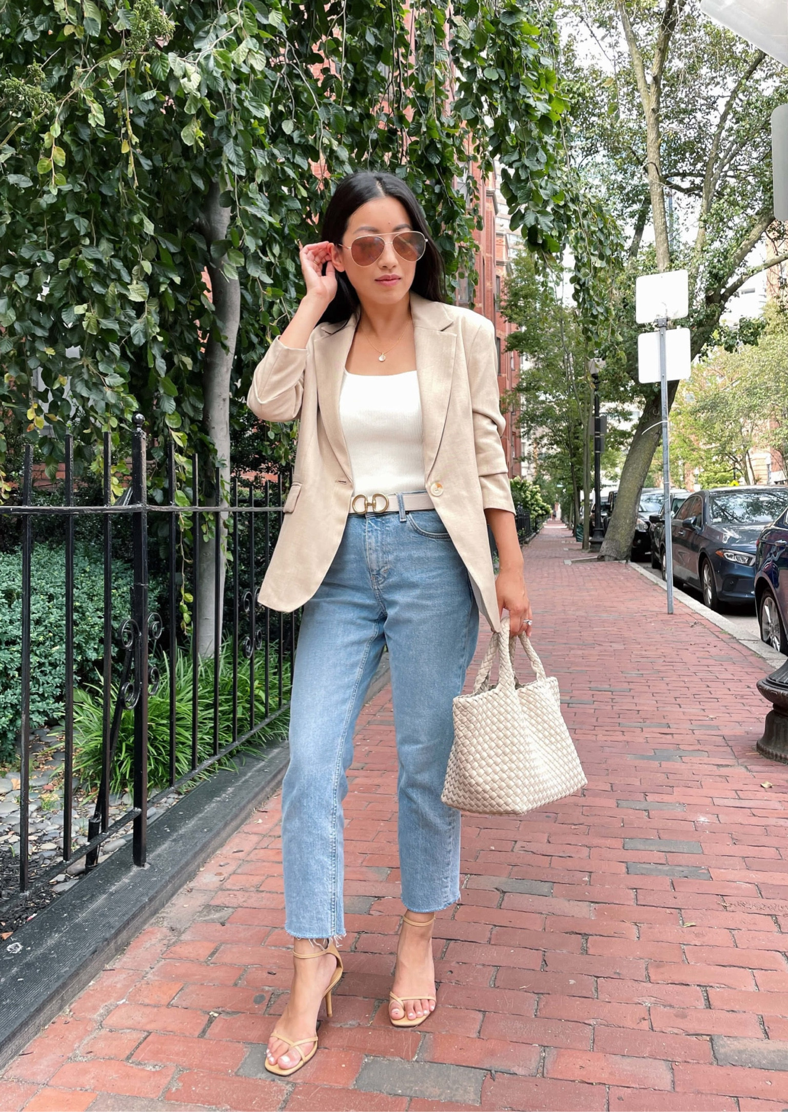 casual fall outfit // oversized blazer + straight leg jeans 

•Bershka camel blazer xs petite
•Topshop jeans 25
•Reformation tank xs
•Reformation sandals sz 5
•Sophiya necklace 
•Naghedi bag
•Edited Pieces belt xxs (avail on EditedPieces.com)

#petite

#LTKshoecrush #LTKSeasonal #LTKstyletip
