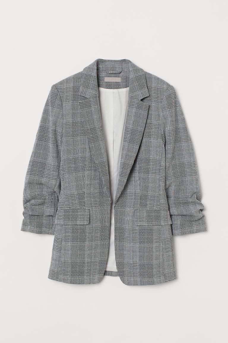 H & M - Gathered-sleeve Jacket - Gray | H&M (US + CA)