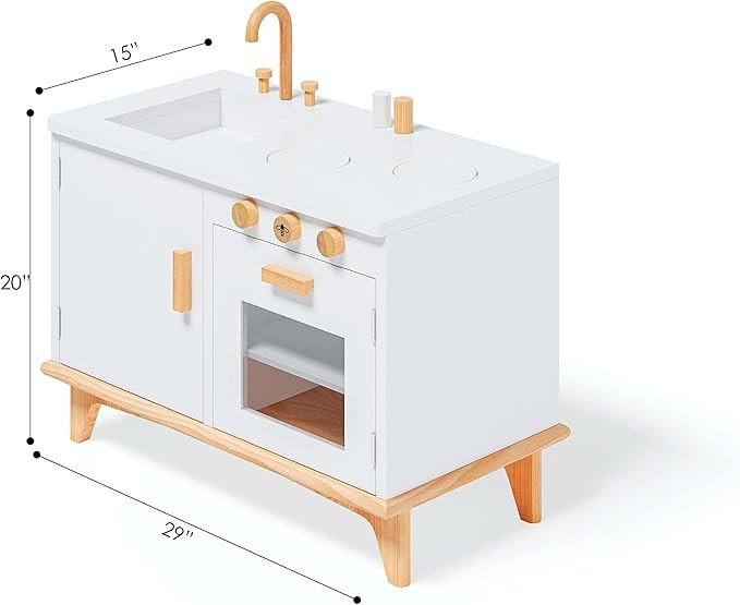 Vintage Wooden Play Kitchen for Kids - Montessori Kitchen - Kids Kitchen - Toy Kitchen - Toddler ... | Amazon (US)