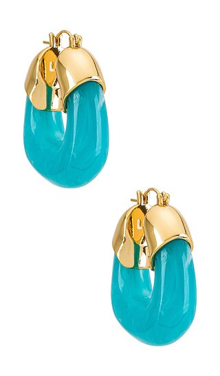 Organic Hoops in Blue | Revolve Clothing (Global)