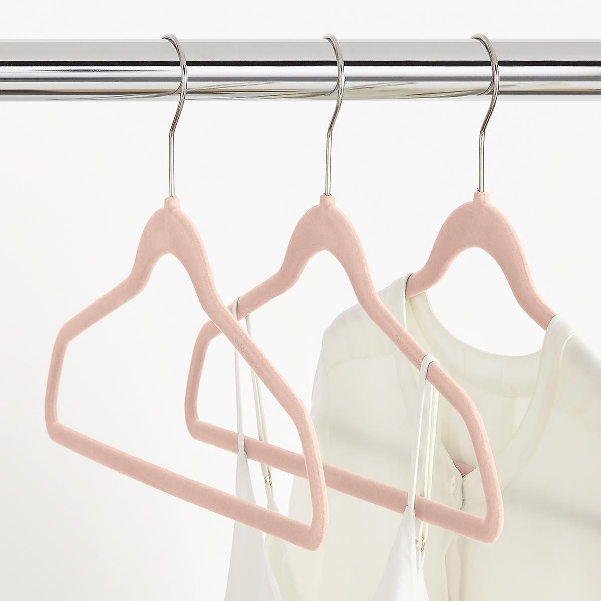 Non-Slip Velvet Suit Hangers Blush Pkg/40 | The Container Store