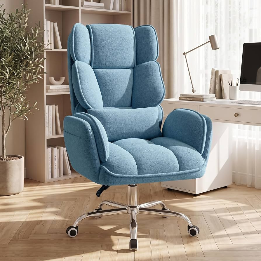 Big and Tall Office Chair, Flip Armrests with Side Pockets, Comfy Criss Cross Office Chair with E... | Amazon (US)