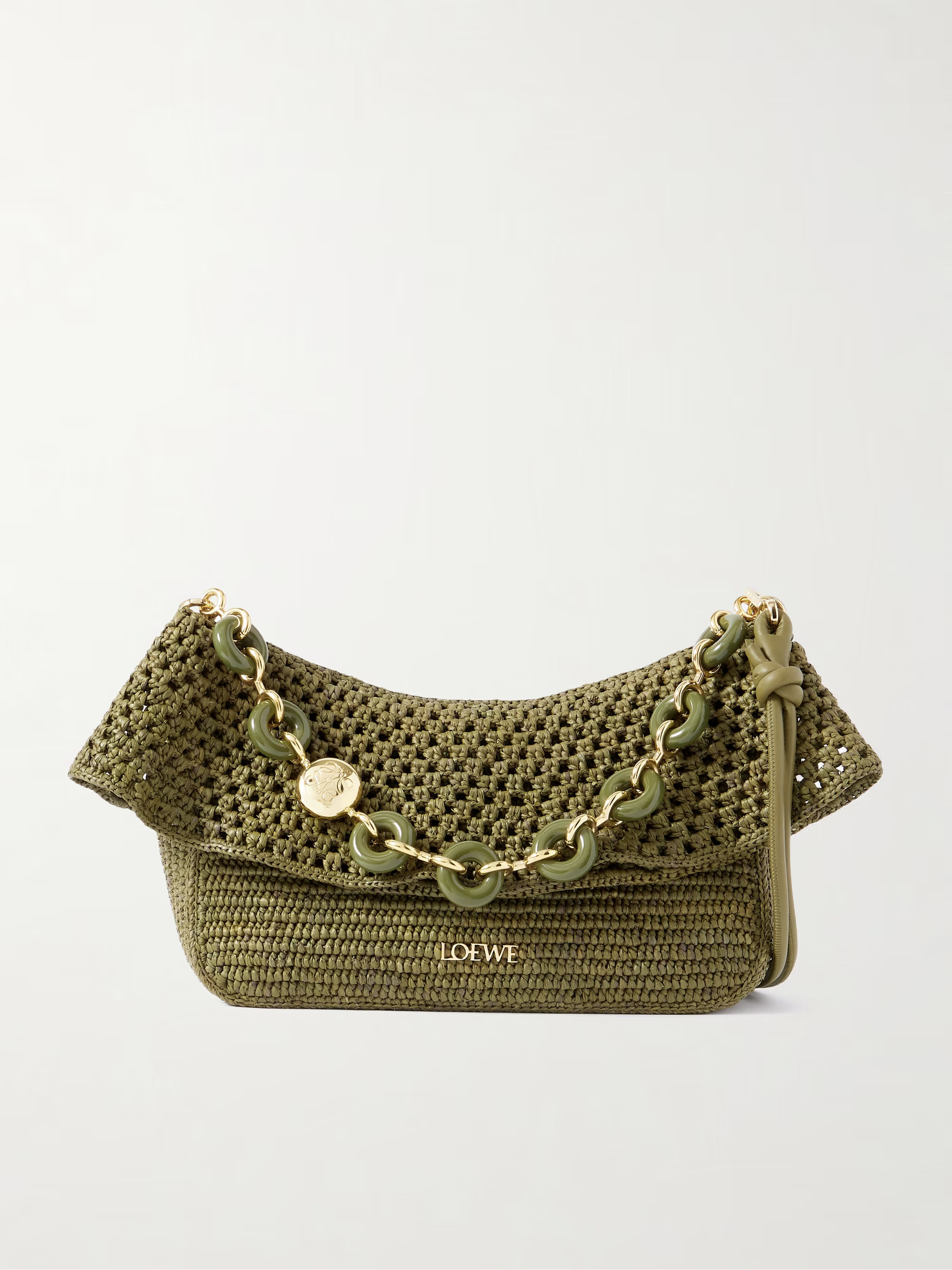 + Paula's Ibiza Ola embellished leather-trimmed raffia shoulder bag | NET-A-PORTER APAC