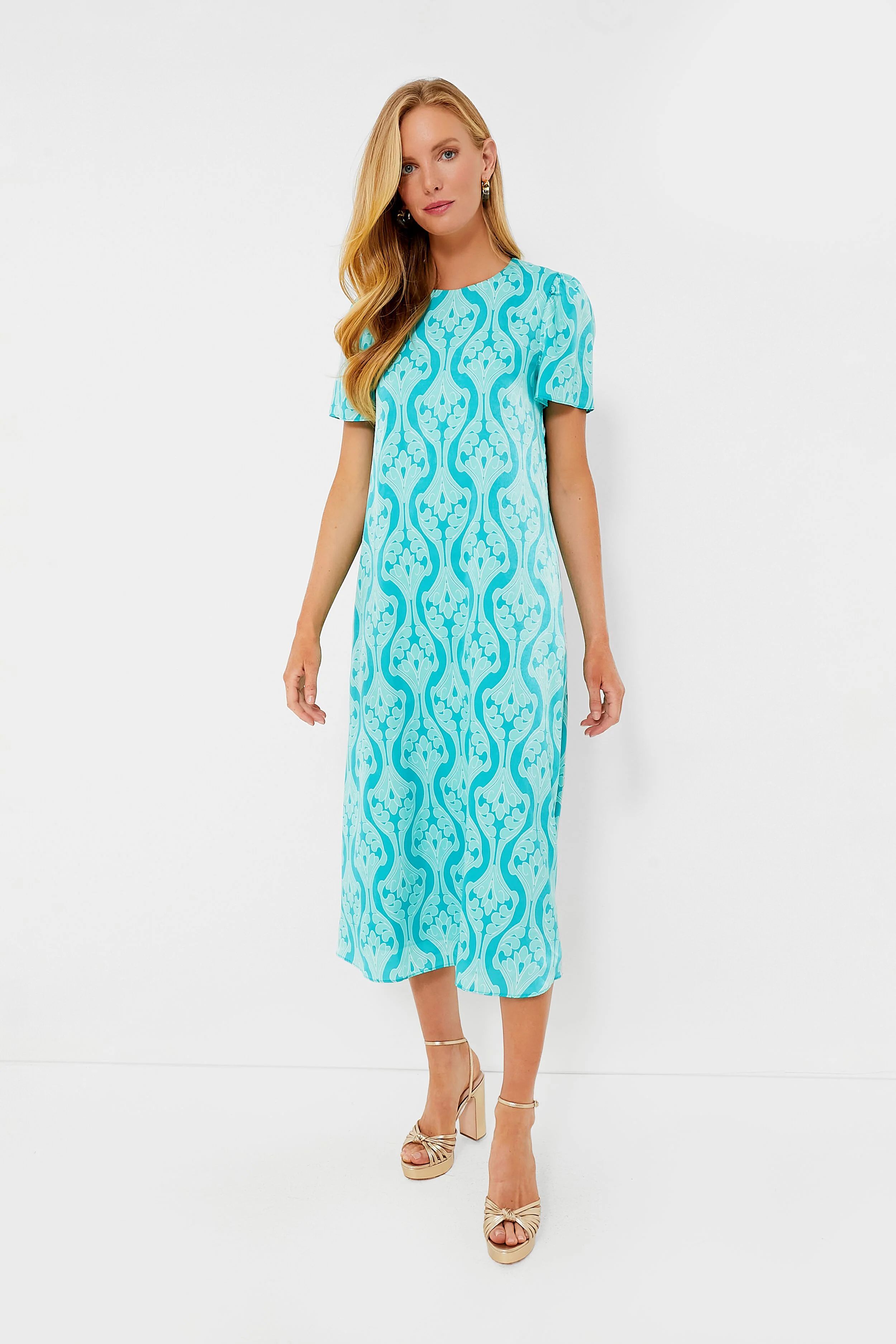 Turquoise Print Farah Maxi Dress | Tuckernuck (US)