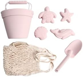 BraveJusticeKidsCo. | Silicone Summer Kids Beach Set | Toddlers and Baby Sandbox Toys (Blush) + B... | Amazon (US)