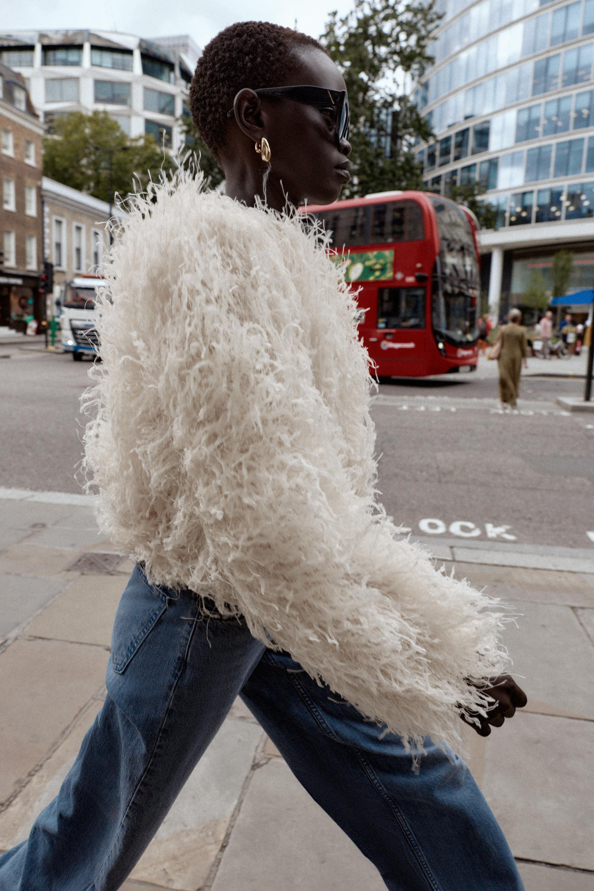 FEATHER FRINGE METALLIC THREAD JACKET | Zara US