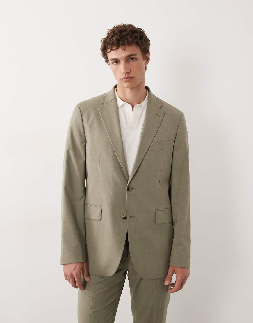 Mango Paris super slim fit blazer co-ord in mushroom-Brown | ASOS (Global)