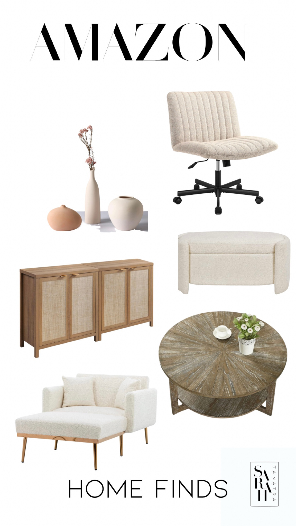 Amazon home finds
Amazon buffet table
Rattan buffet table 
Beige ottoman
Storage ottoman 
Wooden coffee table 
Bedroom chair
Nursery chair
Lounge chair 
Desk chair 
Home decor
Coffee table decor 
Dresser decor 
Neutral home decor 

#LTKstyletip #LTKGiftGuide #LTKhome