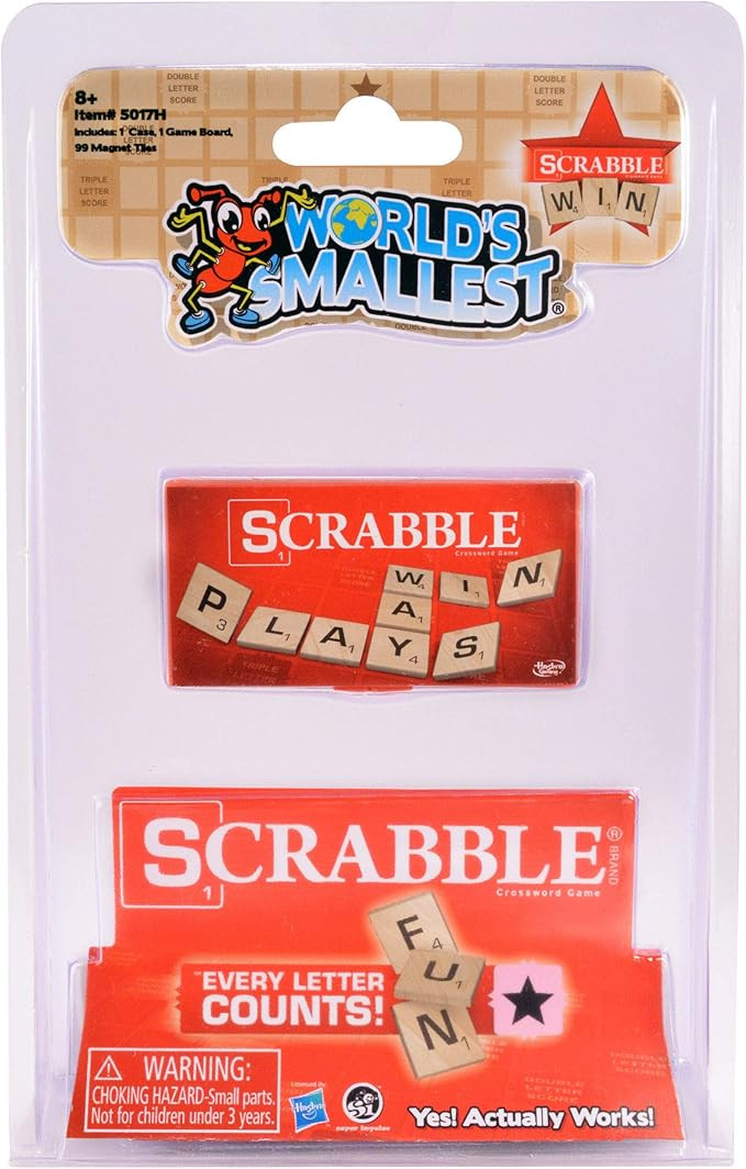 World's Smallest Scrabble, Miniature Magnetic Board, 98 Letters, 5 Blank Tiles & Portable Case, F... | Amazon (US)
