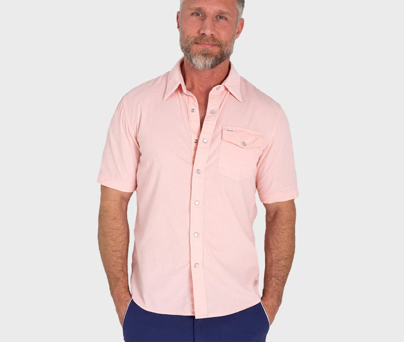 Summer Weight Corduroy Pearl Snap - Peach Please | Criquet Apparel