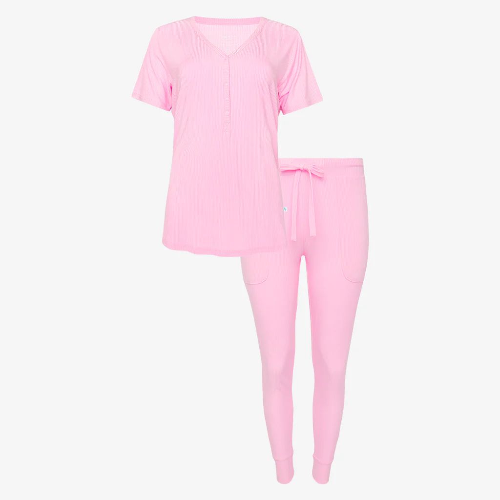 Solid Ribbed Pink Women's Pajamas | Posh Pink Ribbed | Posh Peanut