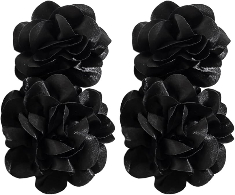 Large Flower Statement Earrings Red Fabric Flower Earrings Stud Oversized Exaggerated Dangle Earr... | Amazon (US)