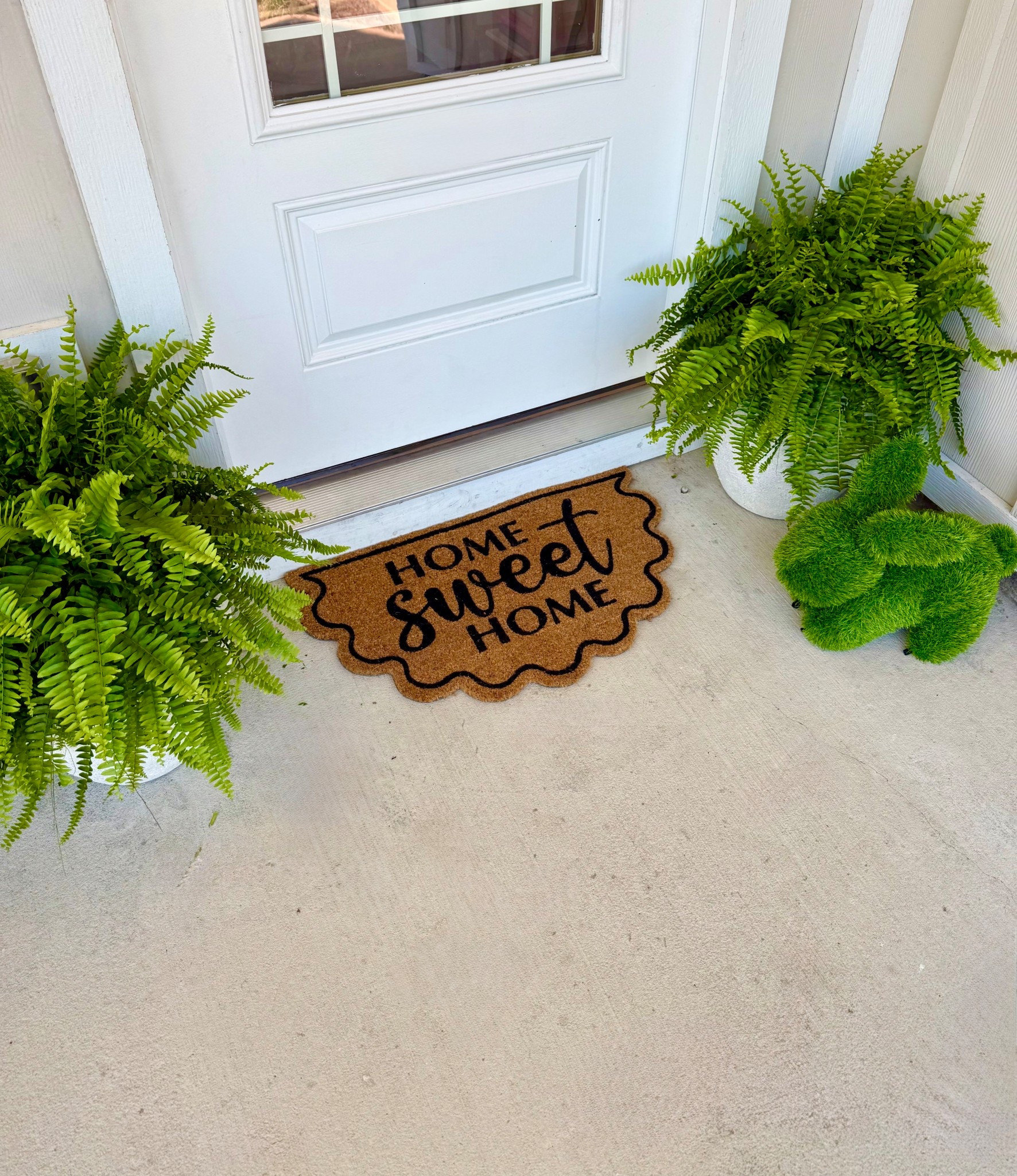 #ad A little porch refresh goes a long way 🌿 We got everything we needed in one shopping trip to Lowe’s. 

Ferns, fresh planters, soft blue pillows, and the cutest bunny touch for spring 🐰

Everything is linked on my LTK 🤍
@loweshomeimprovement @lowes #lowespartner

#LTKHome #LTKSeasonal #LTKmomlife
