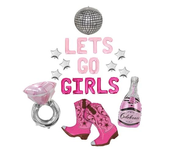 Lets Go Girls Balloon Banner Last Rodeo Bachelorette Nashville | Etsy | Etsy (US)