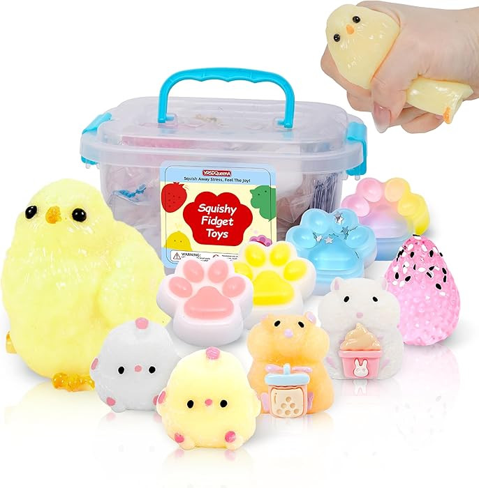 10 Pack Taba Squishies with Toy Box & Cute Stickers, Kawaii Squishy Stress Relief Toys Party Favo... | Amazon (US)