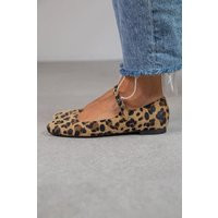 Leopard Print Ballet Flats Fabric Loafers With Leather Lining | Etsy (US)