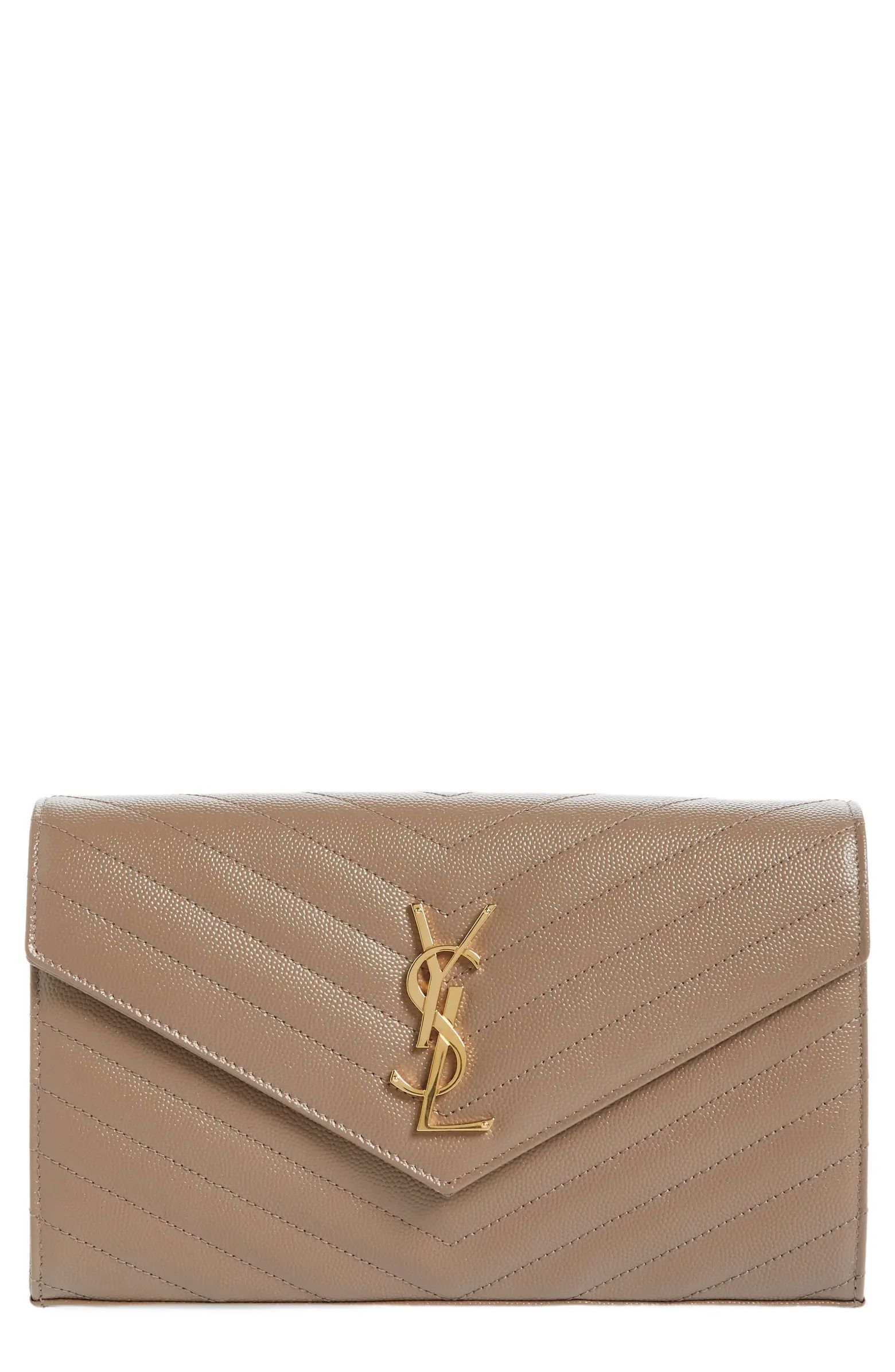 Large Monogram Quilted Leather Wallet on a Chain | Nordstrom
