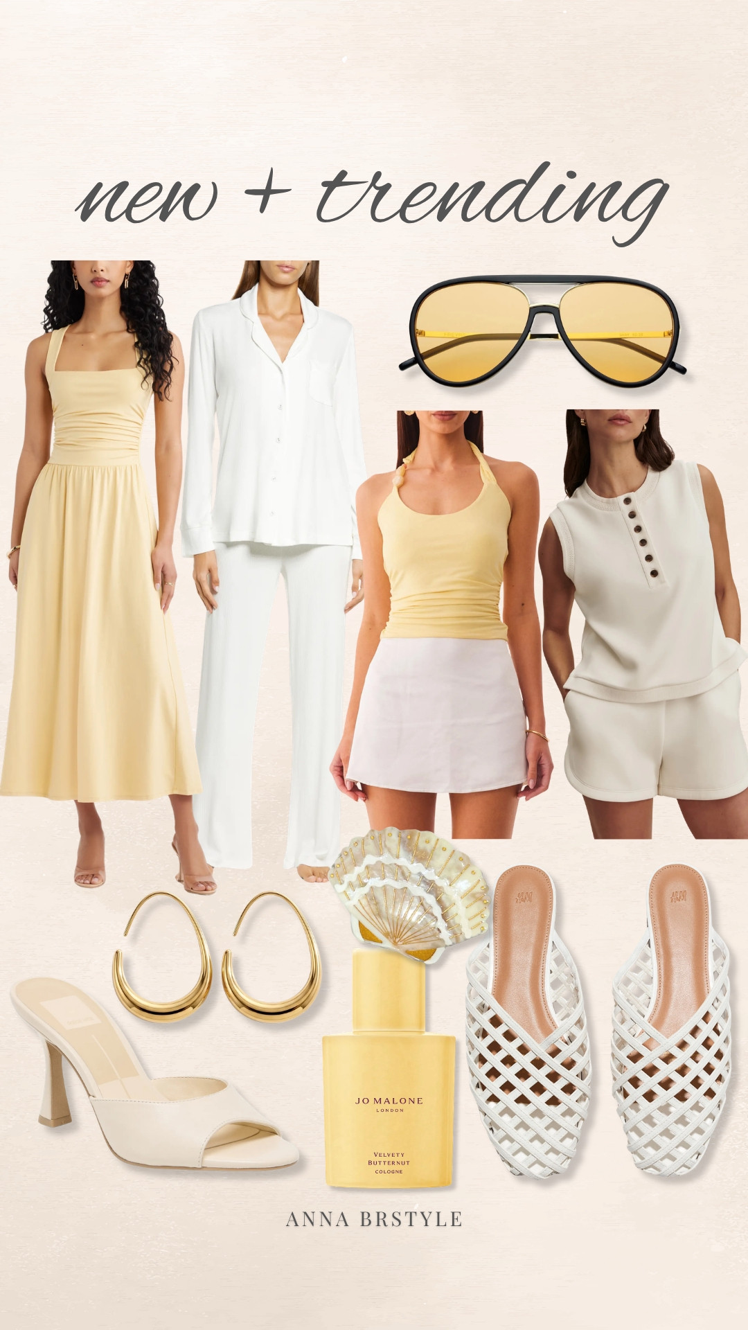 New arrivals that instantly say summer. From the buttery yellow dress to the chic white set and statement accessories, these are the pieces I’m currently eyeing and adding to cart before they sell out. ✨

Summer fashion, Yellow dress, White matching set, Resort wear, Vacation style, Neutral accessories, Gold jewelry, Summer sandals, Sunglasses, Jo Malone, Trending fashion, New arrivals, annabrstyle

#LTKootd #LTKSeasonal #LTKTravel