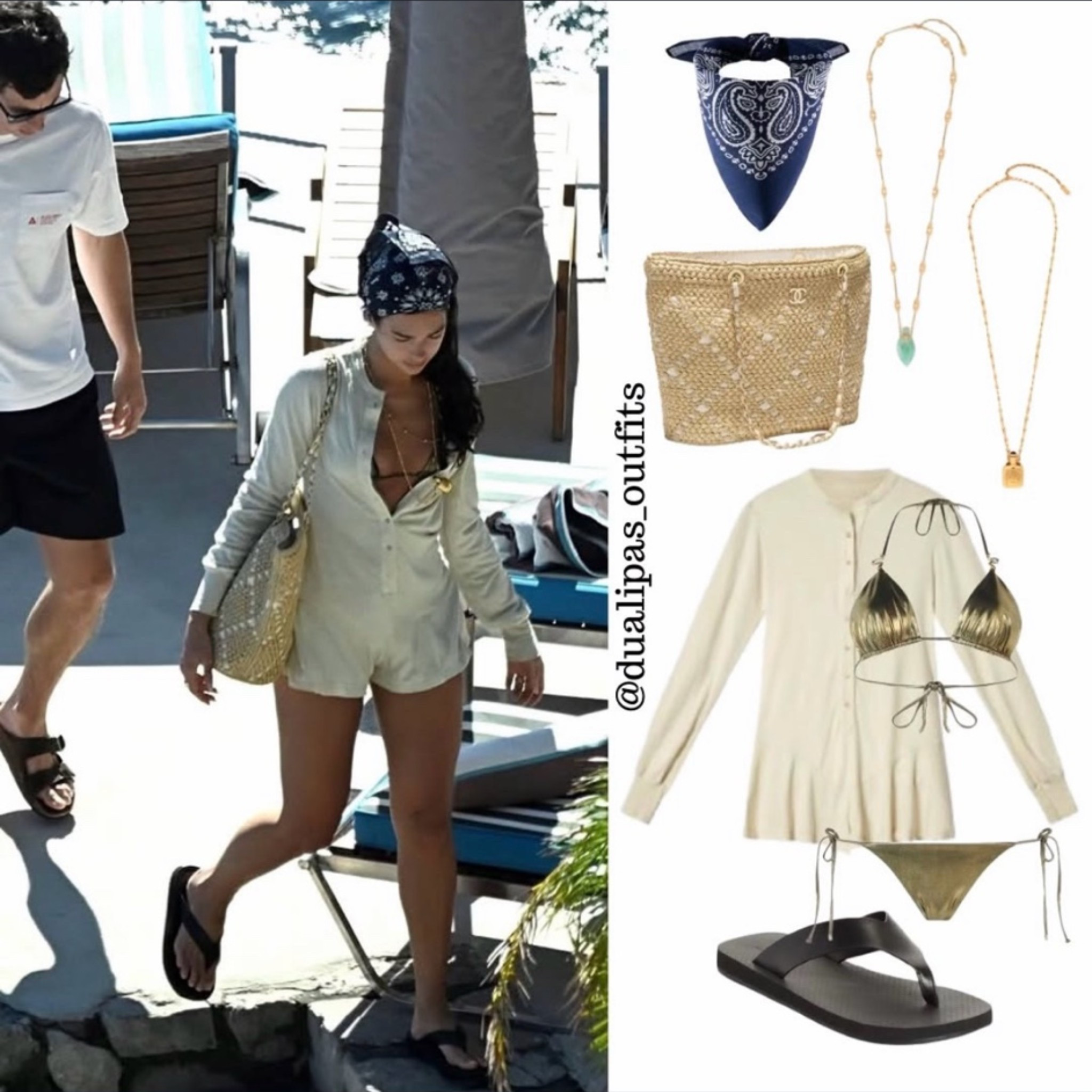 Dua Lipa honeymoon vibes for less 🤍✨ Fully linked and recreated from her dreamy vacation look! This chic bikini outfit is giving luxury resort, European summer, and beach club energy without the designer price tag. From the flattering white bikini to the effortless cover-up and accessories, everything is linked in my LTK.

#DuaLipaStyle #DuaLipaInspired #HoneymoonOutfit #HoneymoonStyle #VacationOutfit #BeachVacation #ResortWear #EuropeanSummer #BikiniStyle #SwimwearInspo #SummerOutfitIdeas #BeachClubOutfit #LTKStyle #LTKFinds #VacationFashion #LuxuryForLess #CoastalChic #WhiteBikini #TravelStyle #PinterestFashion

#LTKSeasonal #LTKWedding #LTKTravel