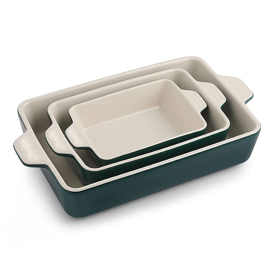Sweejar Ceramic Bakeware Set, Rectangular Baking Dish Lasagna Pans for Cooking, Kitchen, Cake Din... | Amazon (US)