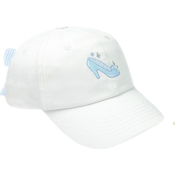 Glass Slipper Bow Baseball Hat, White | Maisonette