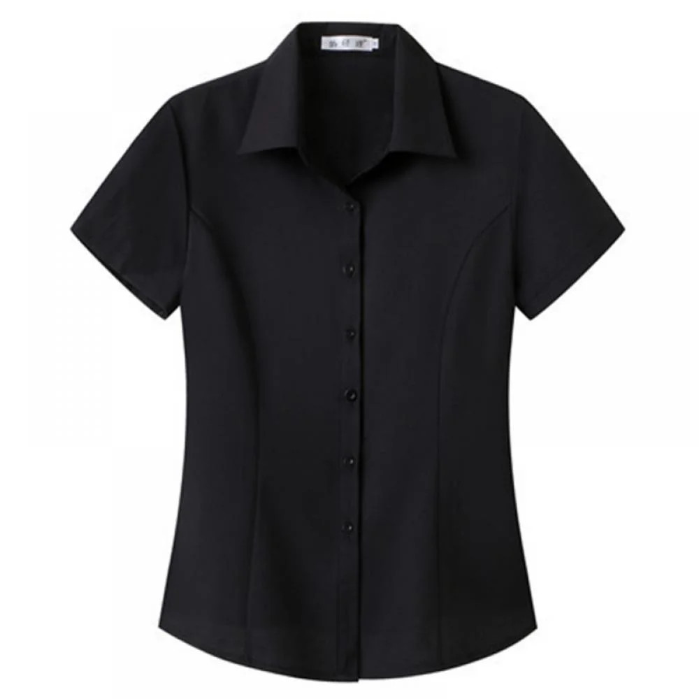 Womens Button Down Shirts Short Sleeve Business Collared Work Office Formal Button Up Blouse Shir... | Walmart (US)