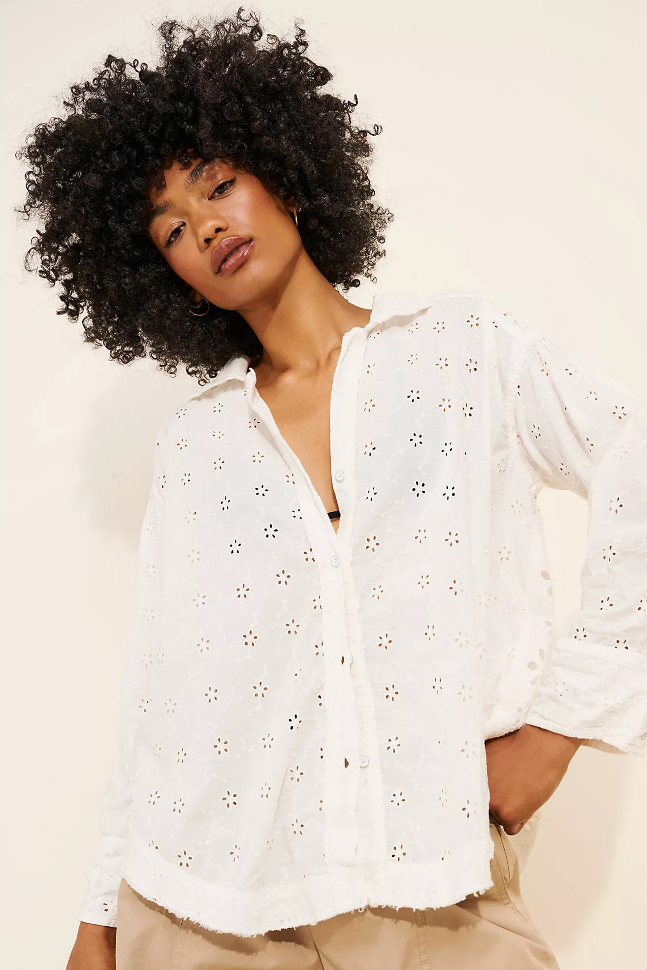 Mae Washed Eyelet Shirt Secondhand | Free People (Global - UK&FR Excluded)