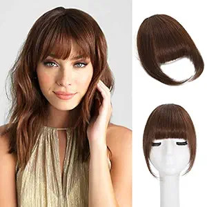 EBENK 100% human hair bangs - 8g Clip in Wispy Bangs with Temples, Faux Bangs Hair Clip, Easy Hai... | Amazon (US)