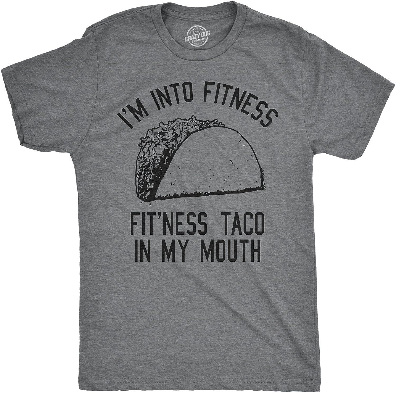 Mens Fitness Taco Funny T Shirt Humorous Gym Graphic Novelty Sarcastic Tee Guys | Amazon (US)