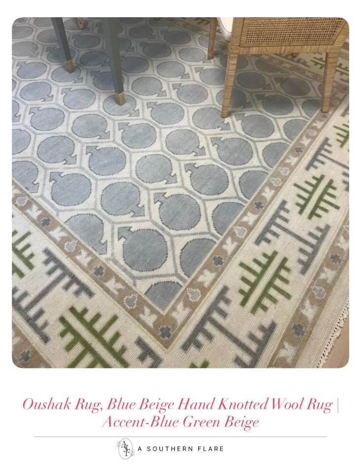 Oushak Rug, Blue Beige Hand Knotted Wool Rug | Accent-Blue Green Beige Turkish Oushak Rug

#LTKHome