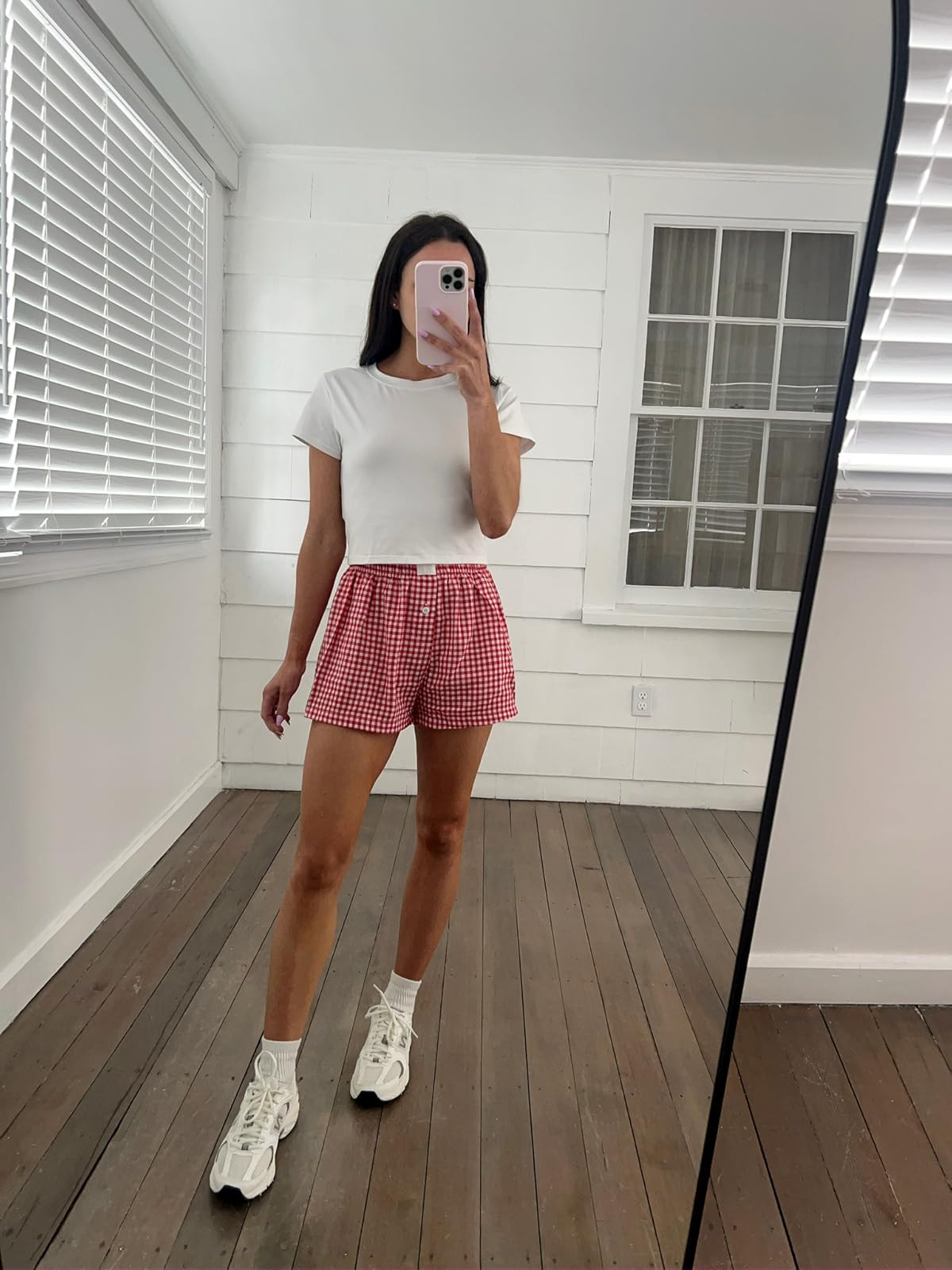 Summer outfit- S in top, S in shorts, sneakers true to size!
New Balance/red plaid shorts/basic tee 

 

#LTKSeasonal #LTKPetite #LTKFindsUnder50