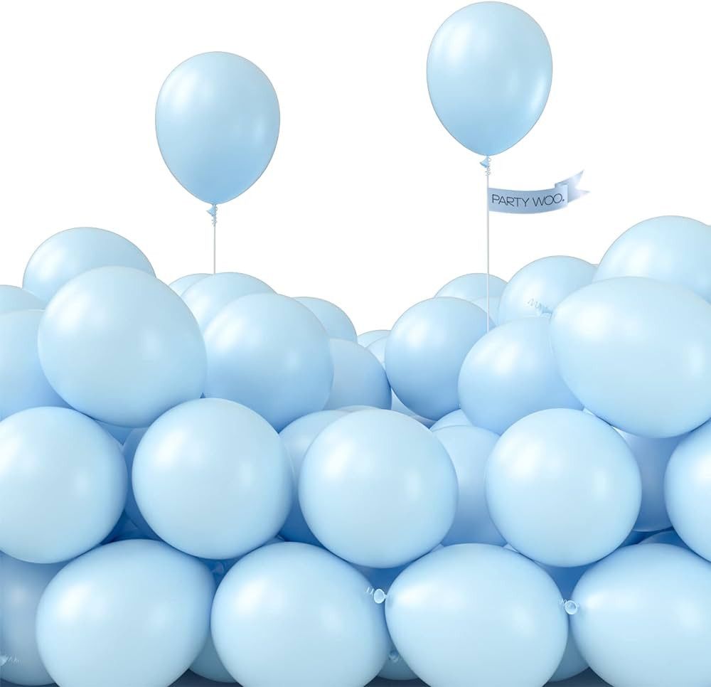 PartyWoo Pastel Blue Balloons, 50 pcs 5 Inch Pale Blue Balloons, Blue Balloons for Balloon Garlan... | Amazon (US)