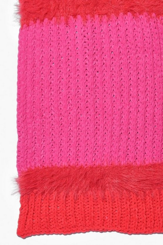 Colourblock Chunky Mixed Knit Scarf | Boohoo.com (US & CA)