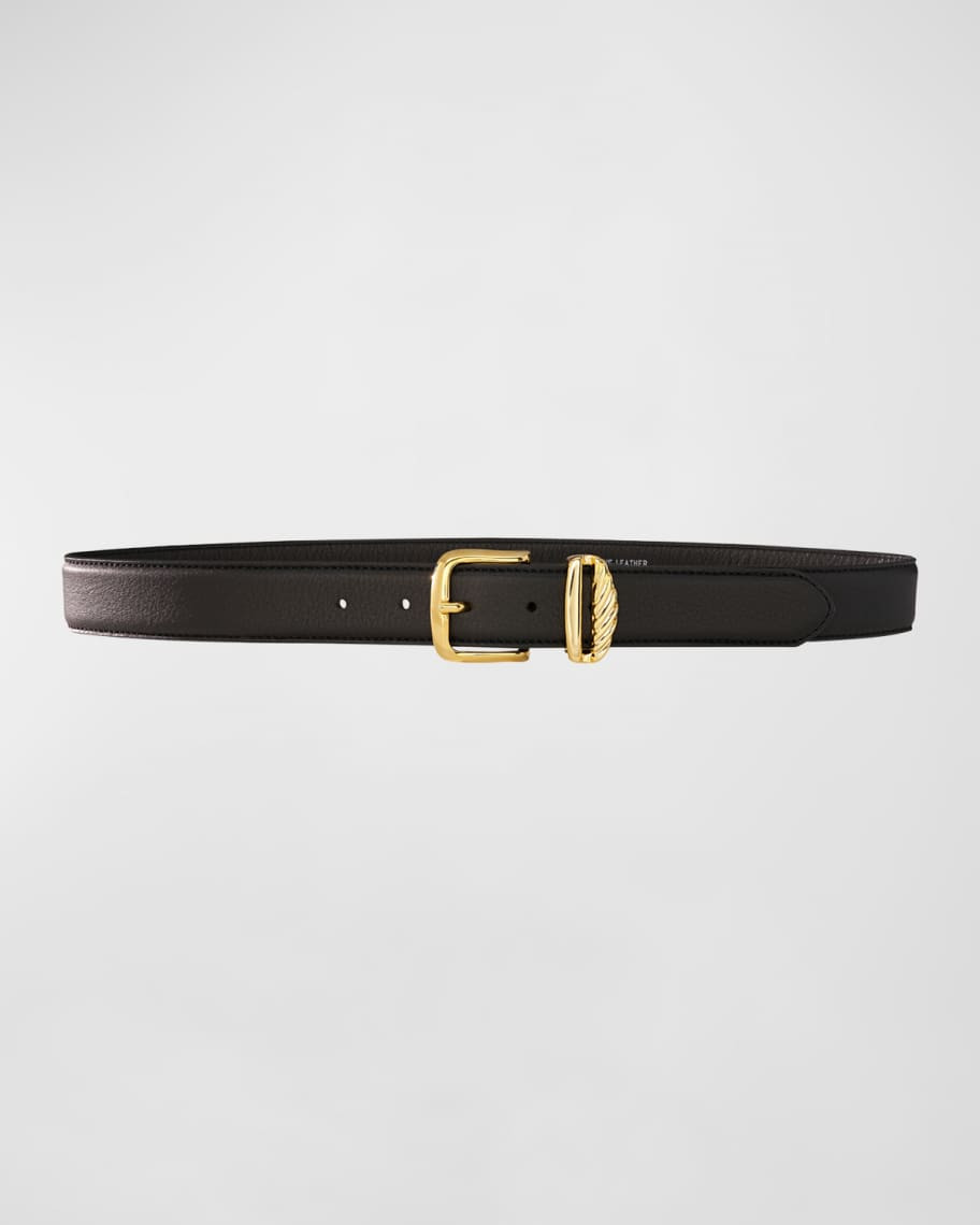 Aureum Collective No. 3 French Rope Buckled Leather Belt | Neiman Marcus