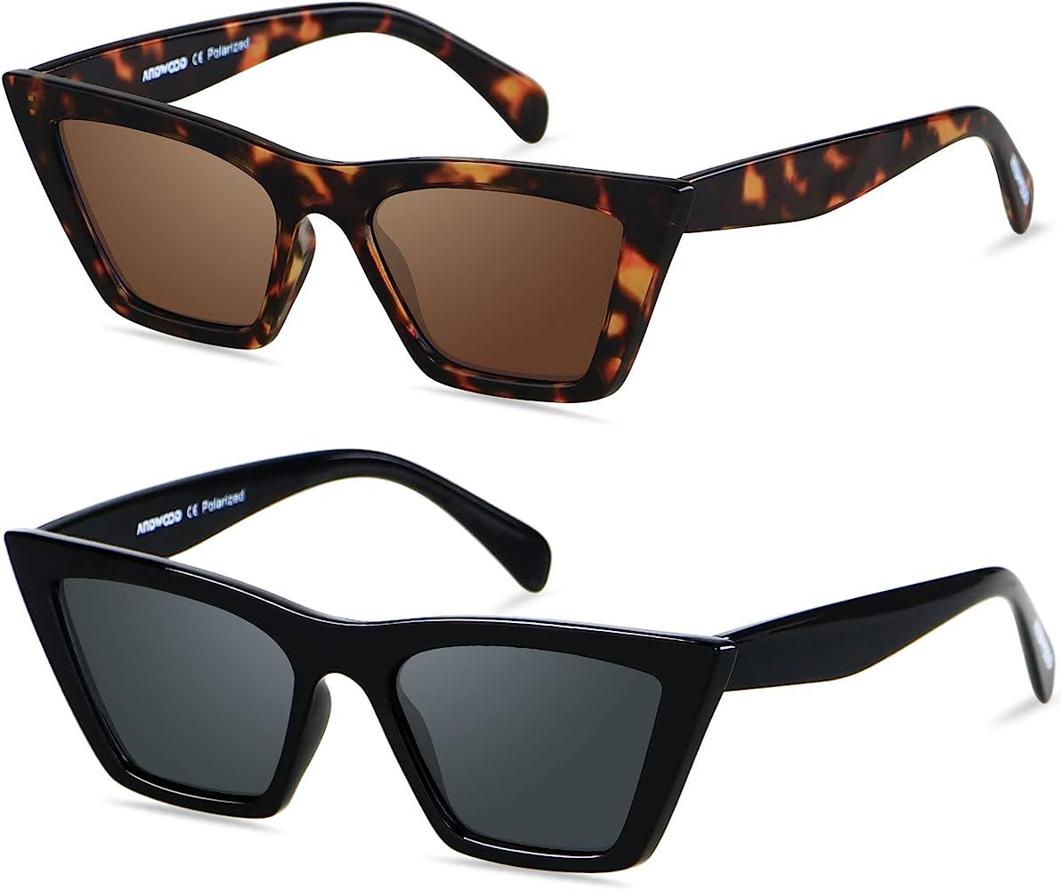 Amazon.com: Cat Eye Sunglasses for Women Cateye Frames Fashion Vintage Square Classic Retro Sun G... | Amazon (US)