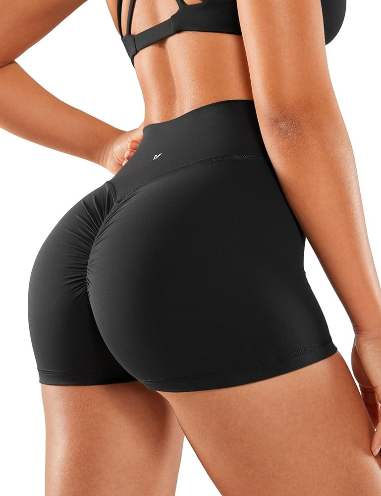 VANTONIA Womens Scrunch Butt Biker Shorts 2" - No Front Seam High Waisted Workout Booty Shorts Bu... | Amazon (US)